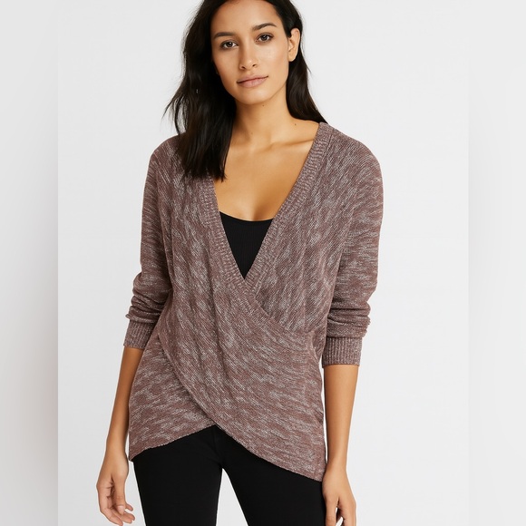 Express Sweaters - Express S Purple Knit Wrap Front Cross Sweater